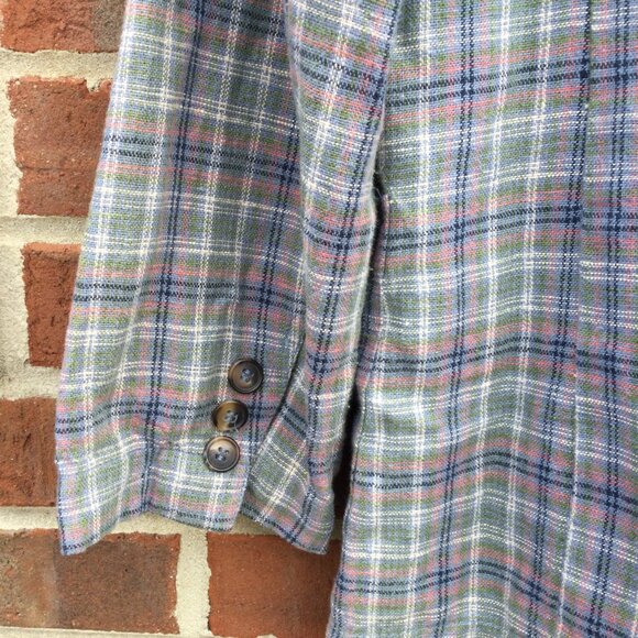 Plaid Blazer in Blue and Gray - Picture 5 of 16